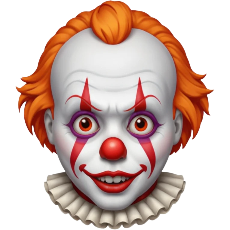The clown from the movie IT With a little orange hair with the scary lip emoji
