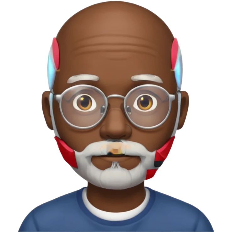 bald headed silver beard black man glasses emoji