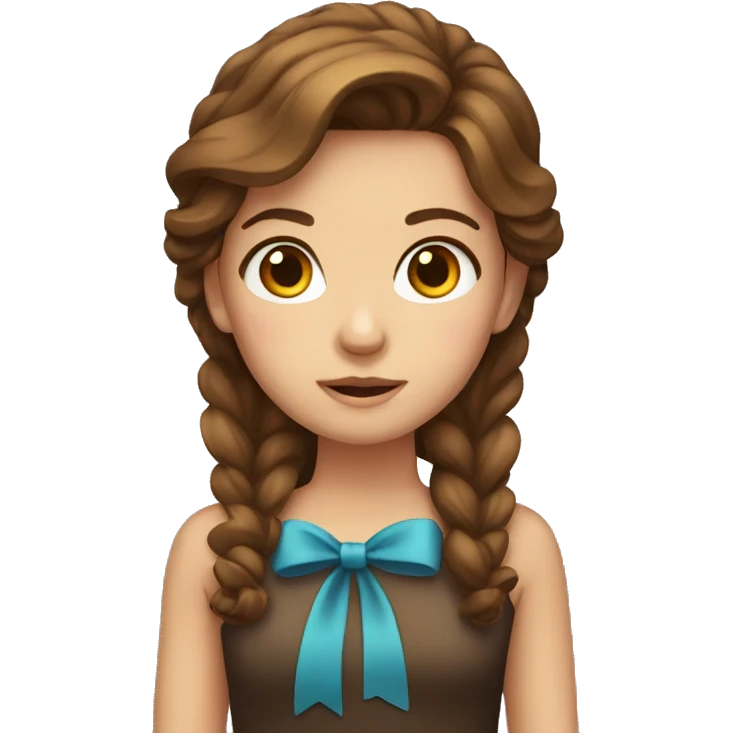 brown haired girl with bow emoji