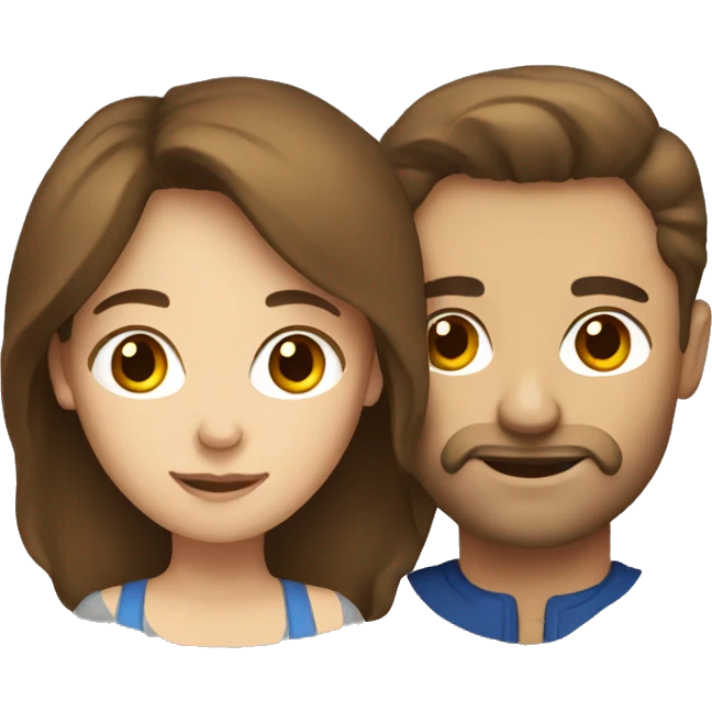 european couple with brown hair emoji