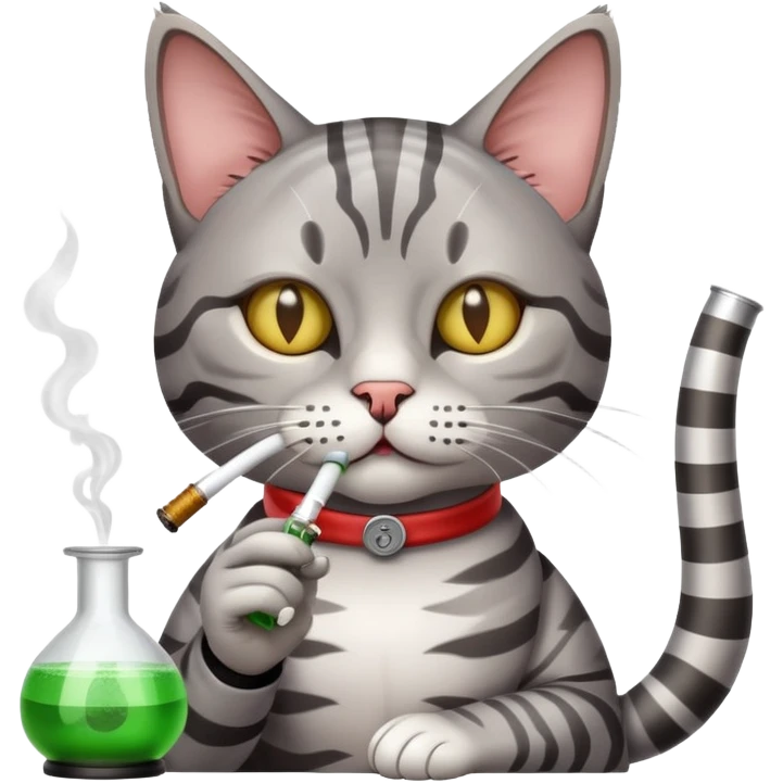 cat smoking a bong emoji
