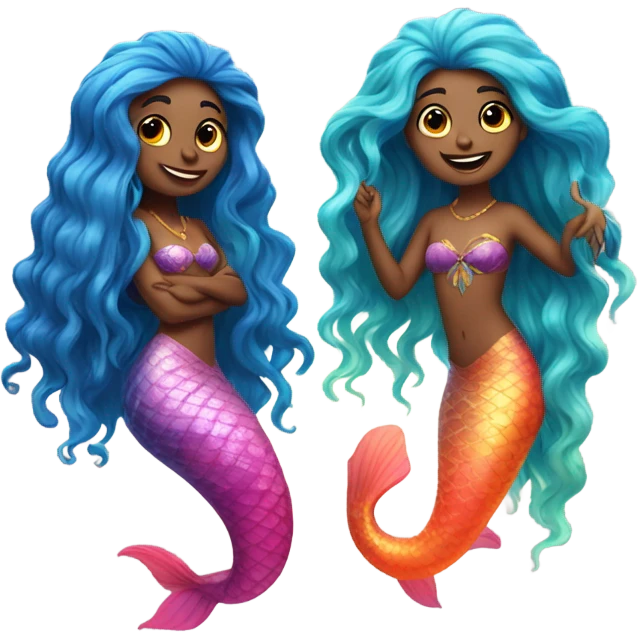 ￼ Berlin and Aviv as mermaids ￼ emoji