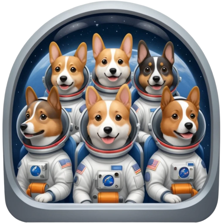 dogs flying space shuttle emoji