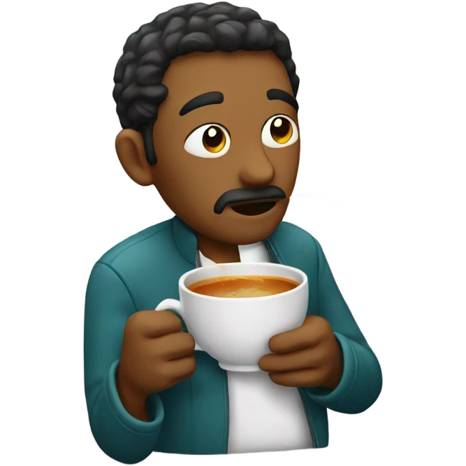 soup drinking coffee emoji