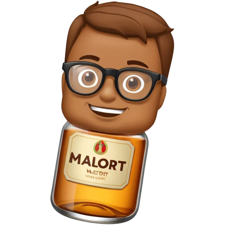 malort bottle wearing glasses emoji