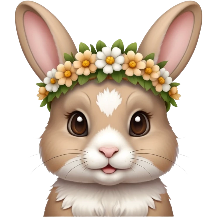 cute rabbit wearing a flower crown emoji