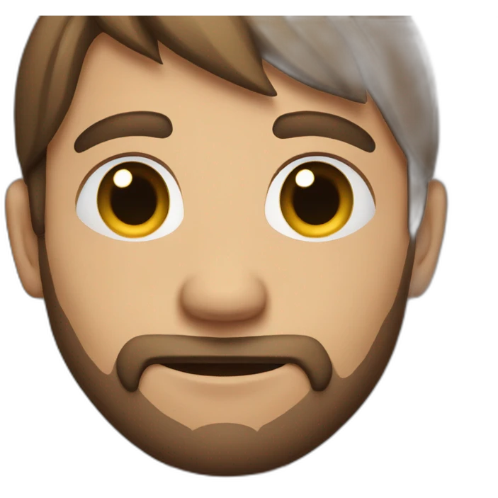 evil man with brown hair ponytail and shaved beard sitting with macbook emoji