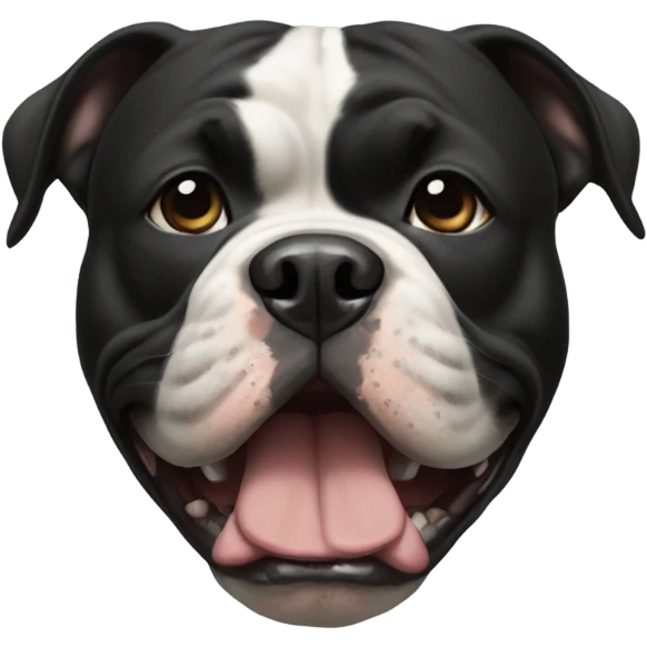 black american bully with black nose emoji