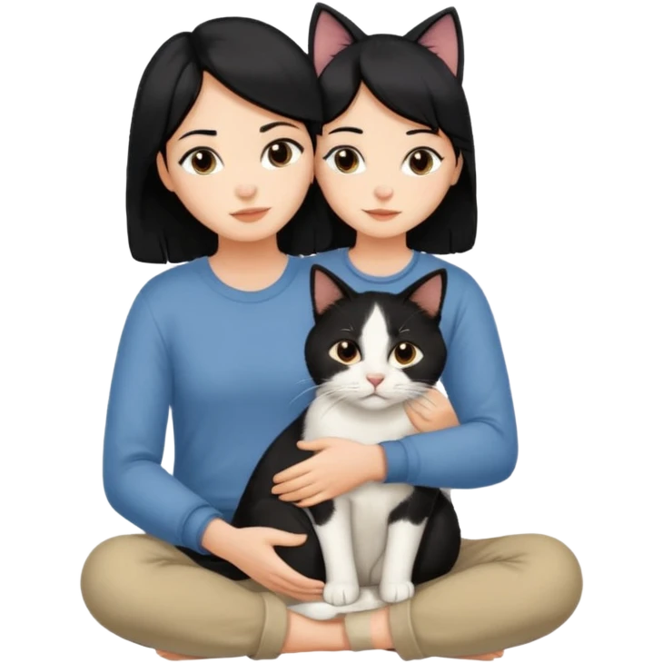 lady cat lap man head  emoji