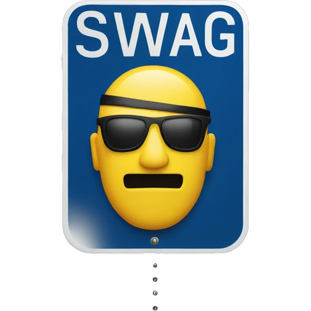 a street sign warning about "SWAG" emoji