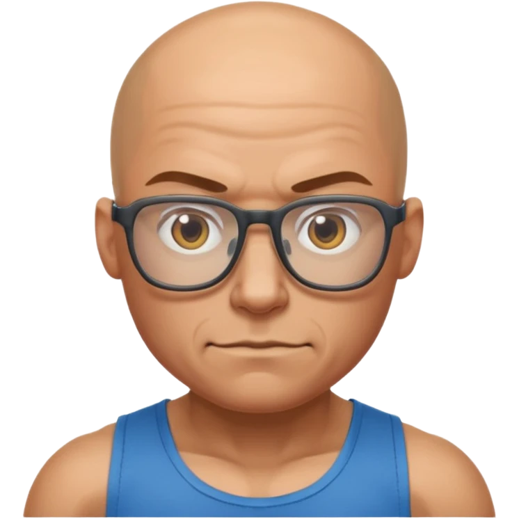 gamer with glasses, bald and muscular emoji
