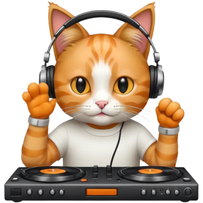 crea un gato dj tocando emoji