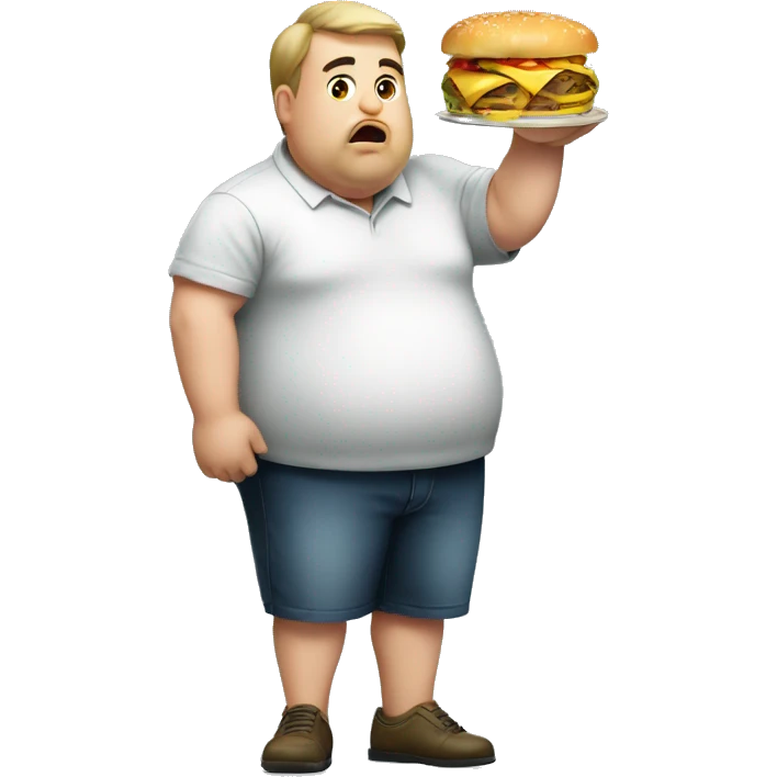 Fat man give me food from refrigerator emoji