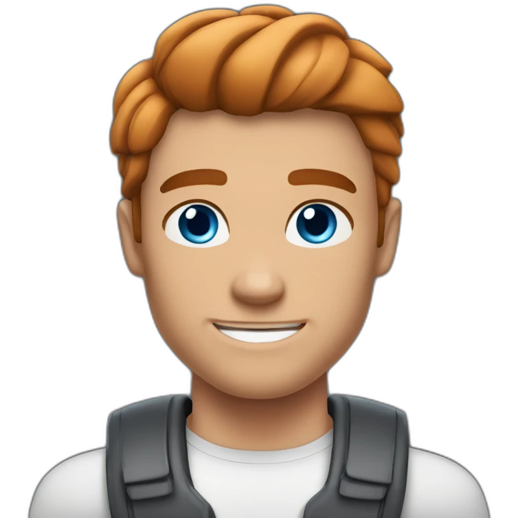 muscle man blue eyes slick coppery hair clean shaven emoji