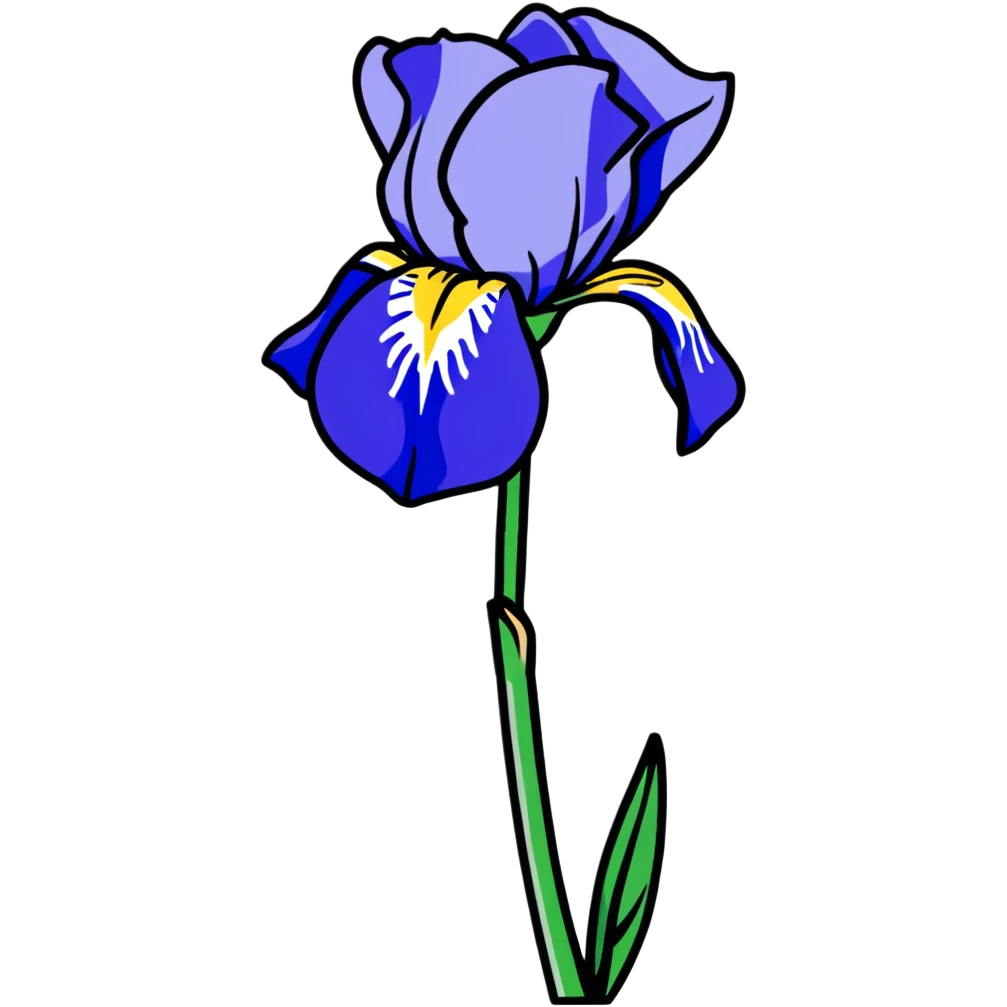 blue flag iris flower emoji