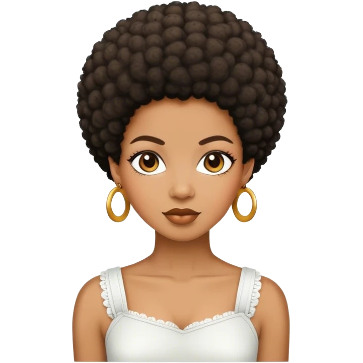 Black afrolatina with pixie afro emoji