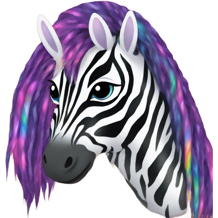 Lisa frank glitter zebra with Long hair emoji