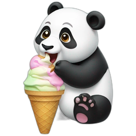 Panda eating ice cream emoji
