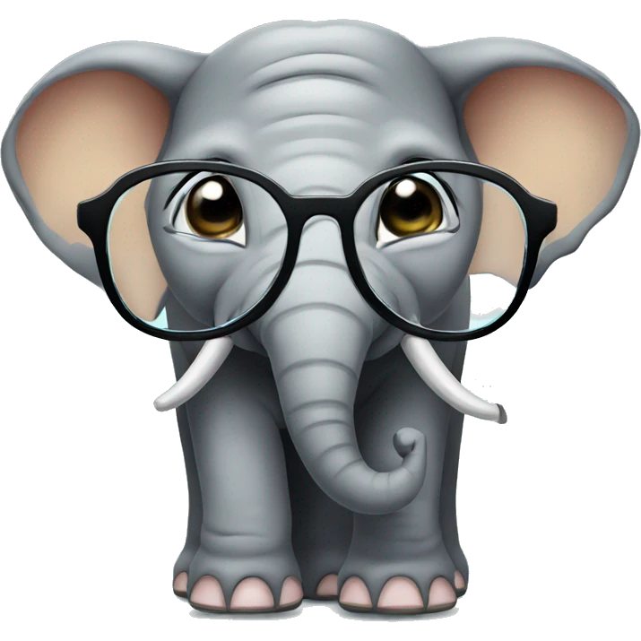 Elephant with glasses emoji
