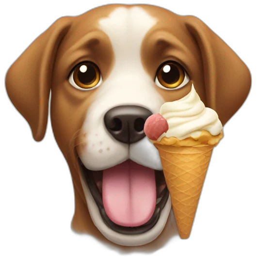 dog eat ice cream emoji