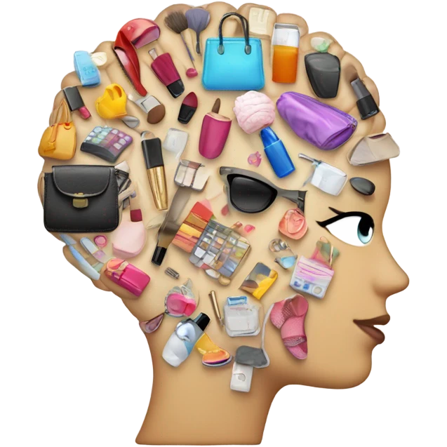 brain thinking shopping makeup footwear handbags clothes  emoji
