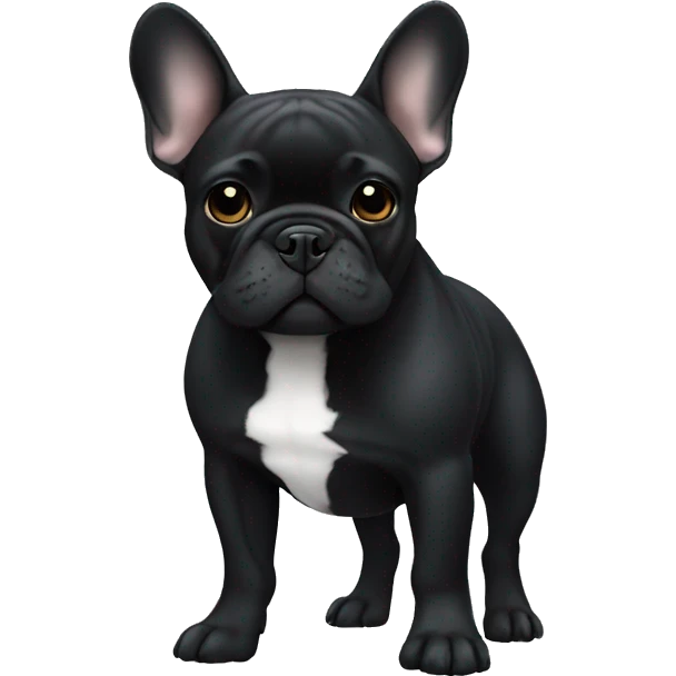 A French bulldog all black with white on its neck emoji