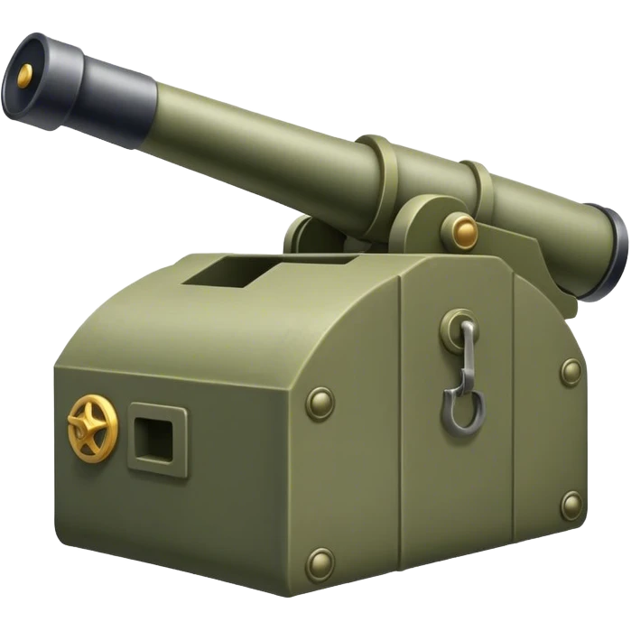 military pillbox with cannon emoji