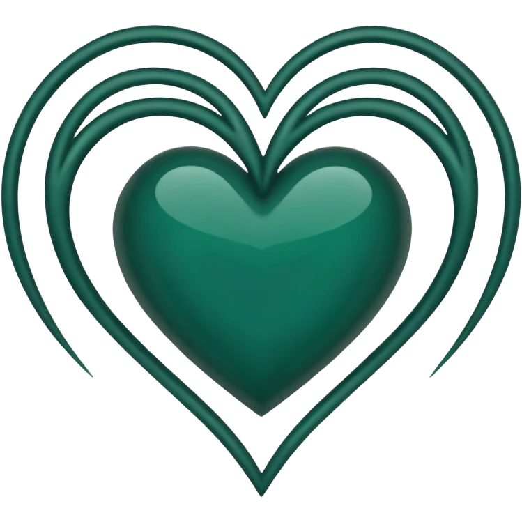 dark emerald heart inside heart outline emoji