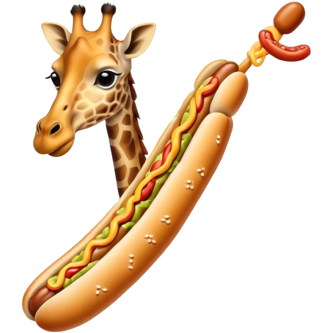 Giraffe eating hotdog emoji
