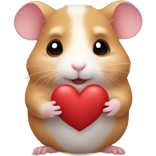 Hamster holding a heart being cute emoji