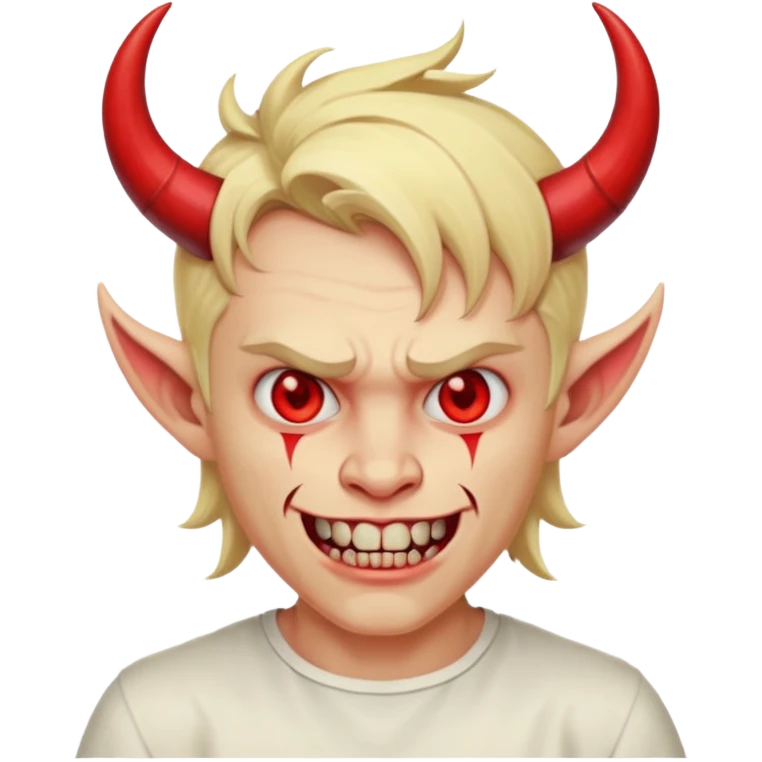 blonde man devil with shirt emoji