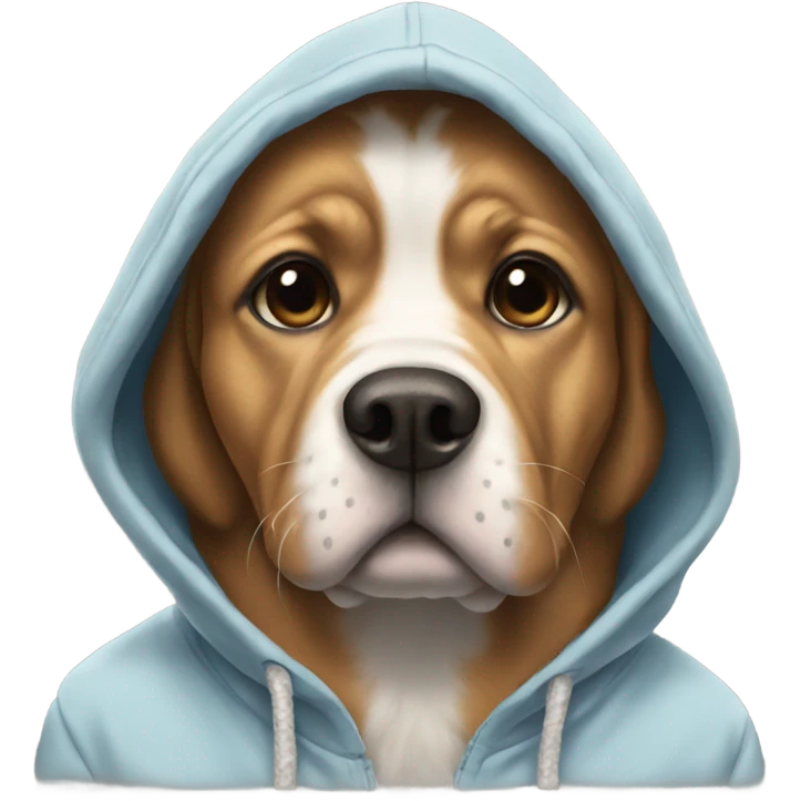 Dog wearing hoodie emoji