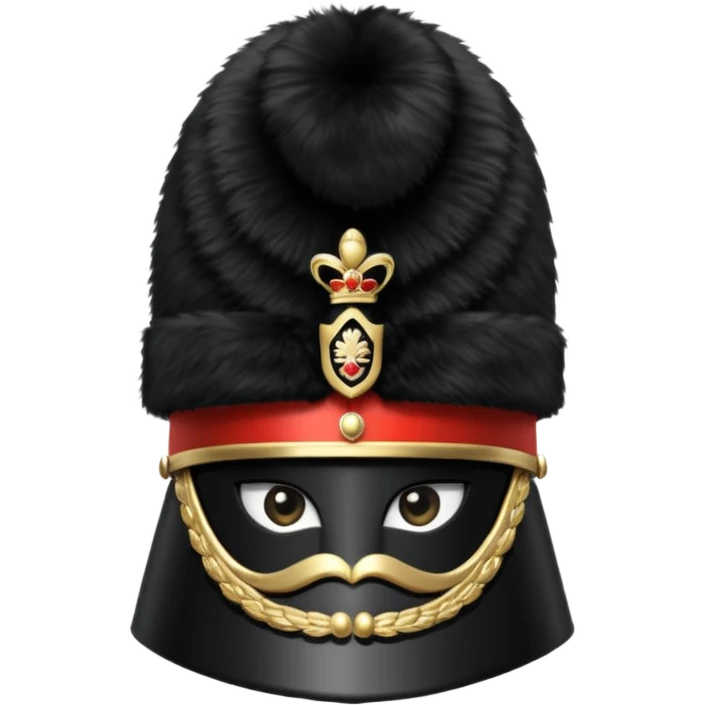 A Royal Guard hat with black fur texture and tall silhouette. emoji