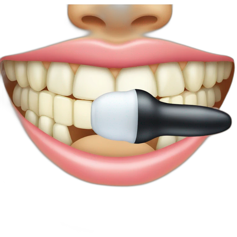 personal massager in a womans mouth nice emoji