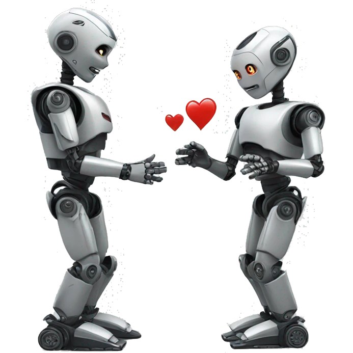 robot proposing to another robot emoji