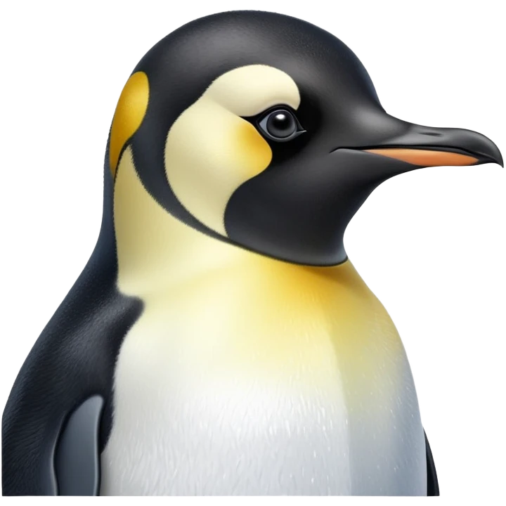 cinematic-adult-emperor-penguin-portrait-emoji,-head-tilted-playfully-and-inquisitively,-with-glossy,-pristine-plumage,-sparkling-eyes-filled-with-curiosity,-simplified-yet-irresistibly-adorable-features, black face emoji