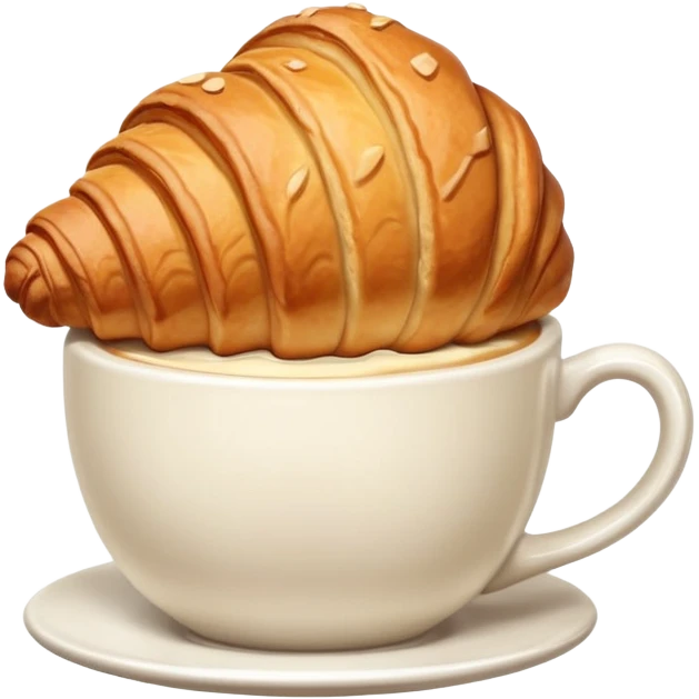 Croissant with cappuccino emoji