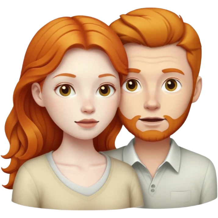 Ginger girl with white man emoji