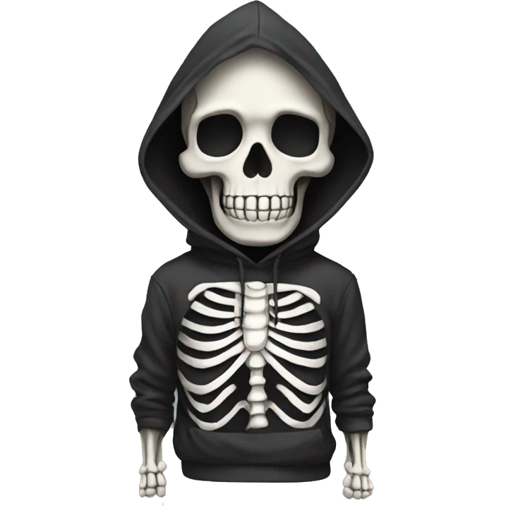 Skeleton with a hoodie emoji