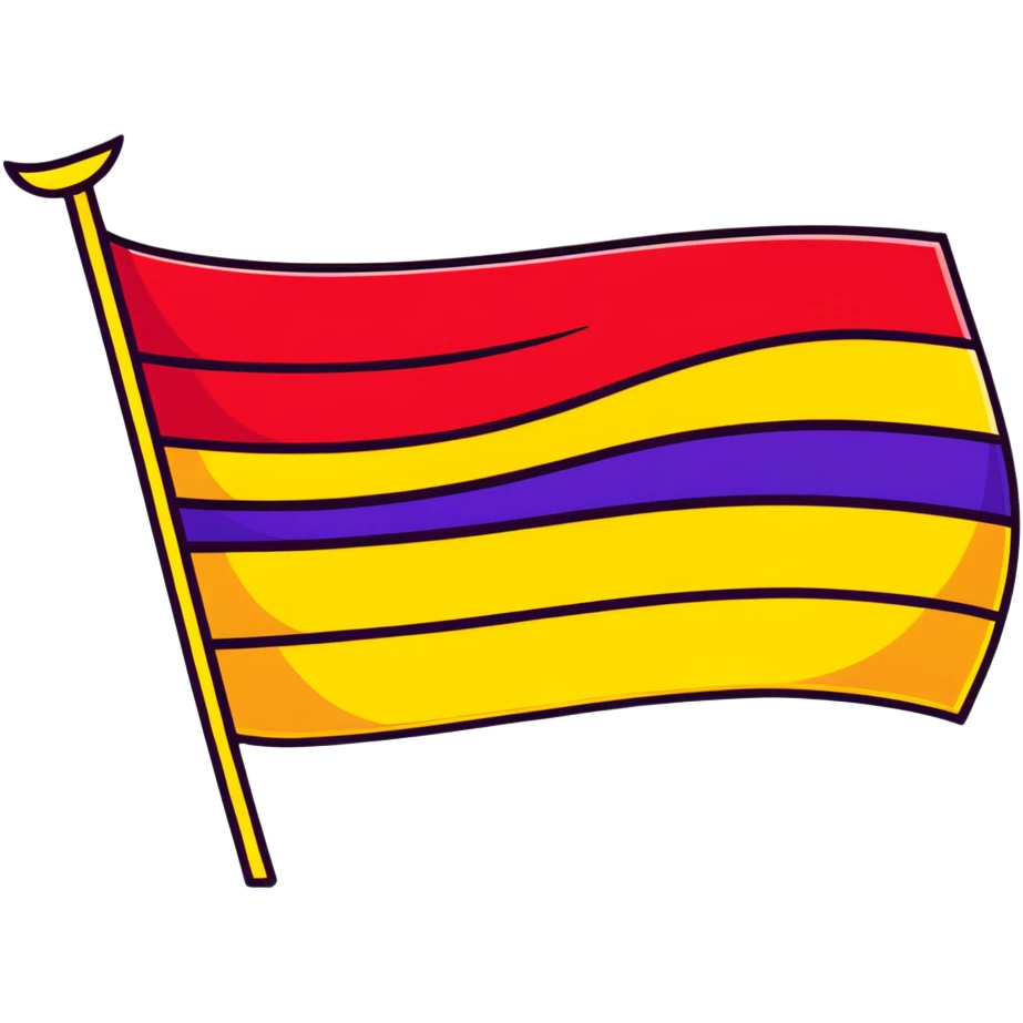 flag with three horizontal stripes - red, yellow, and purple emoji