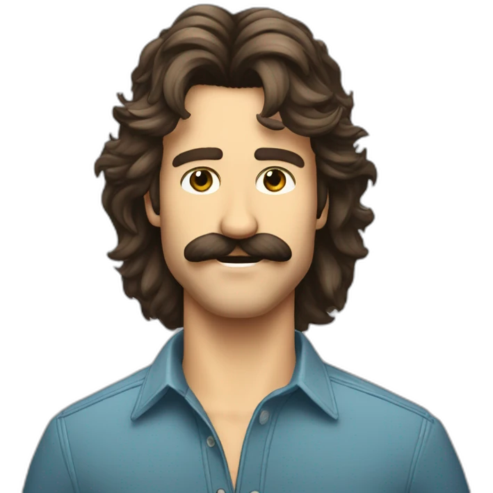 beau cunnigham cool dude moustache big ol fluffy mullet emoji