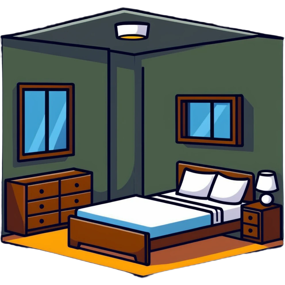 small bedroom with cute decor, cozy space aesthetic, pastel colors, plush toys, charming details emoji