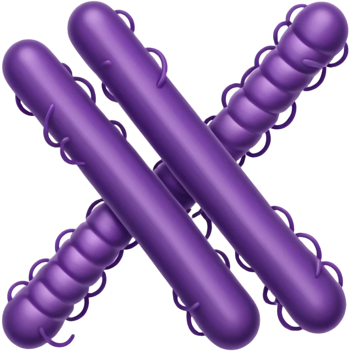 Multiple Lactobacillus bacteria emojis, thick rod shape, purple, soft fibrous texture, clean ingredient icon style
 emoji