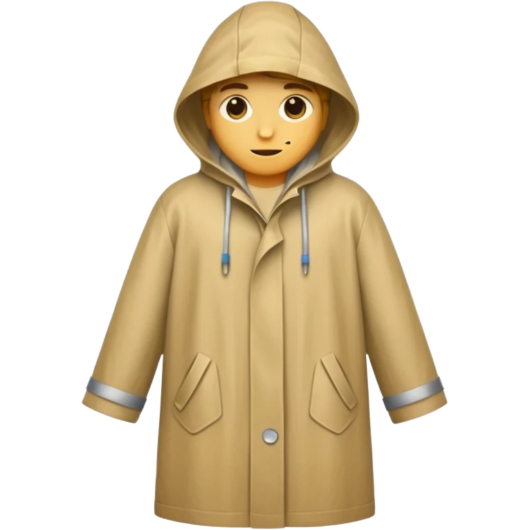 sand raincoat, just rain coat, negative: object. emoji
