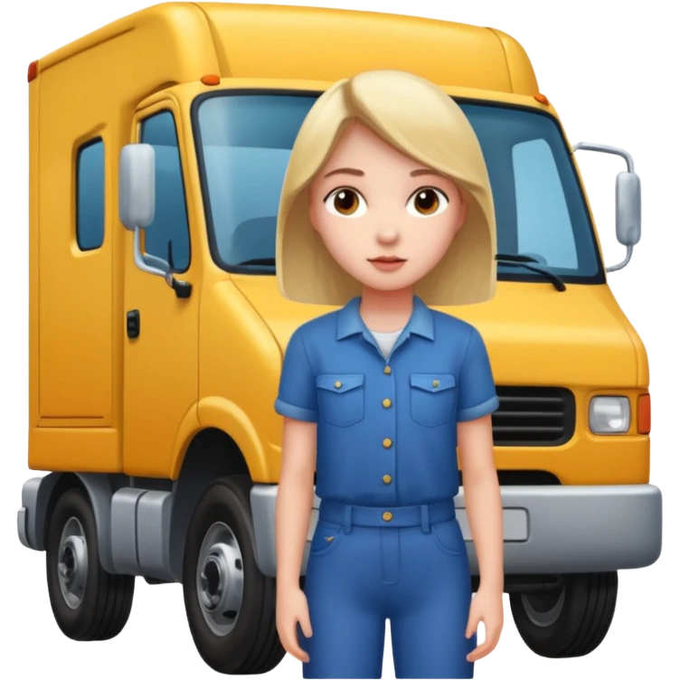 A truck hitting a girl and about to falling emoji