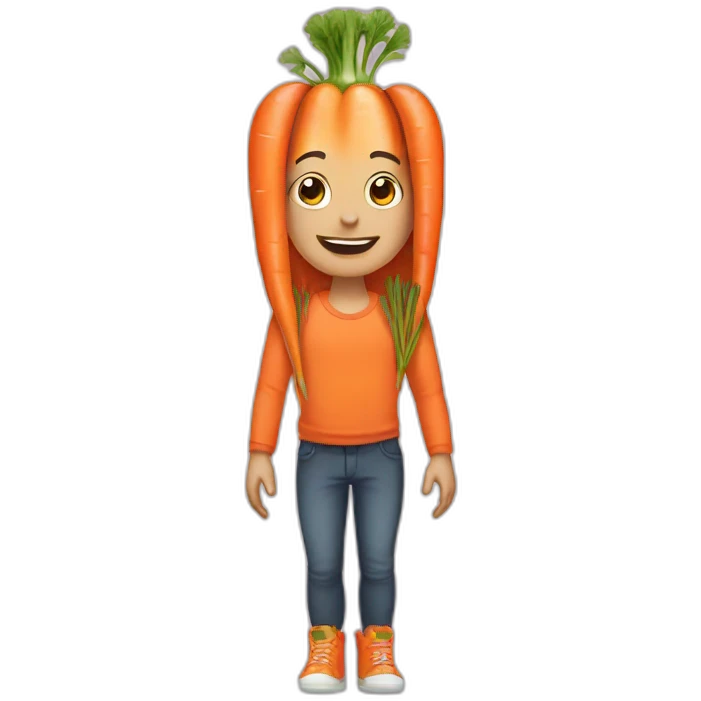Half human half carrot hybrid emoji