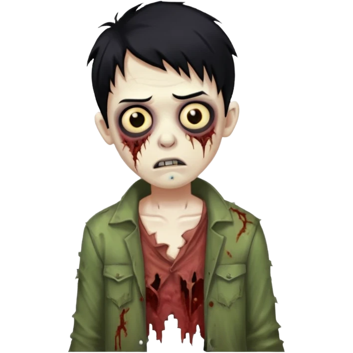Boy zombie with black hair emoji