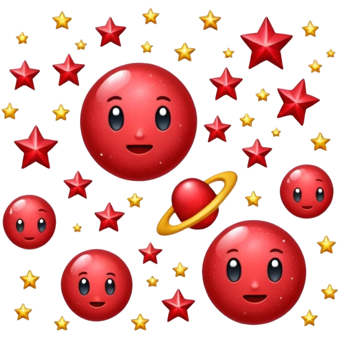 red glitter space   emoji