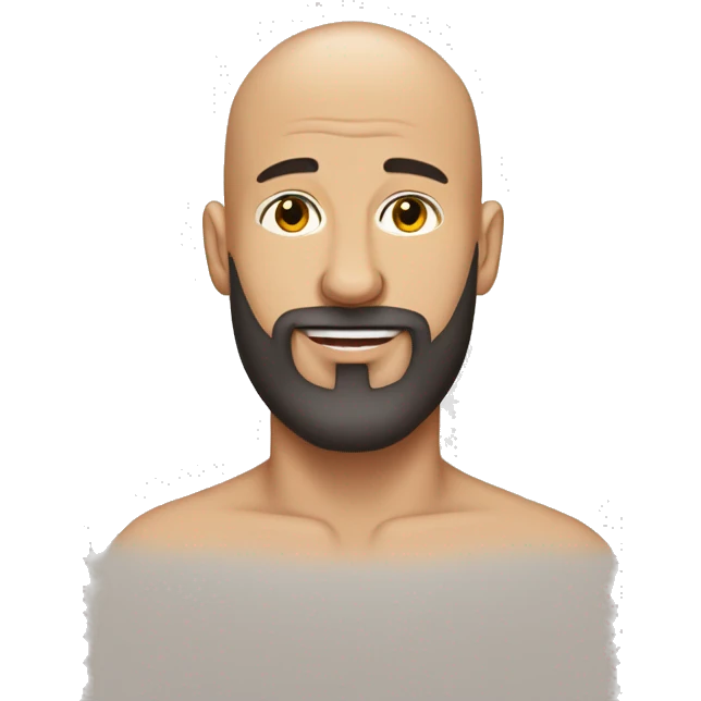 genterate emoji of m pettern bald men fit pecs and trimmed beard emoji