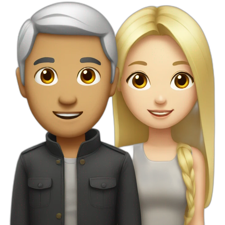 Asian man and blonde girl emoji